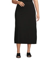 Eileen Fisher Plus Stretch Knit Jersey A-Line Skirt