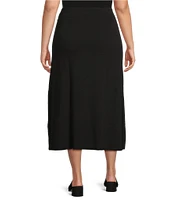 Eileen Fisher Plus Stretch Knit Jersey A-Line Skirt