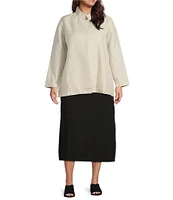 Eileen Fisher Plus Stretch Knit Jersey A-Line Skirt