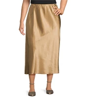 Eileen Fisher Plus Stretch Silk Charmeuse Full Skirt