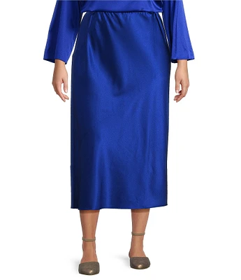 Eileen Fisher Plus Stretch Silk Charmeuse Full Skirt