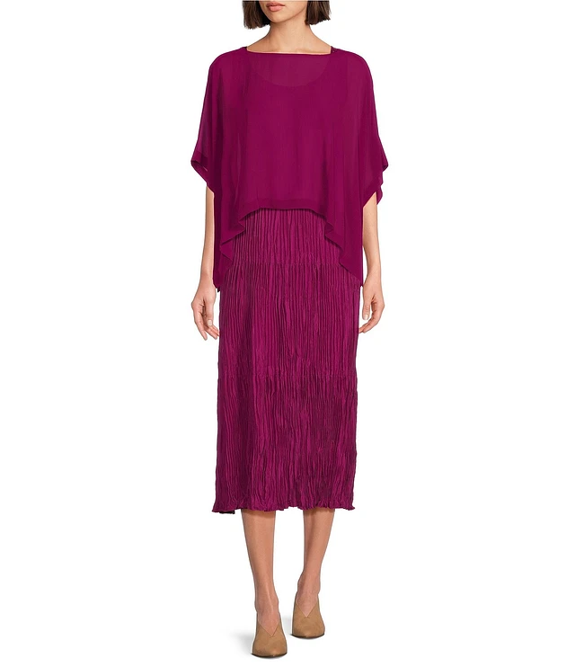 sheer silk georgette bateau neck dress Sheer Silk Georgette Bateau Neck Dress