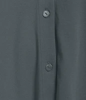 Eileen Fisher Organic Cotton Short Sleeve Interlock Knit Notch Collar Sleep Top