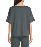 Eileen Fisher Short Sleeve Round Neck Knit Sleep Top