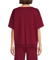 Eileen Fisher Short Sleeve Round Neck Knit Sleep Top