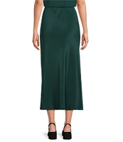 Eileen Fisher Silk Double Crepe Bias Pull-On Long Skirt