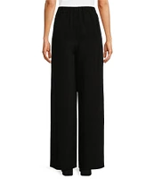 Eileen Fisher Silk Double Crepe High Waisted Pleated Wide-Leg Pull-On Pants