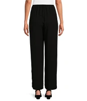 Eileen Fisher Silk Georgette Crepe Elastic Waist Pants