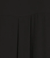 Eileen Fisher Silk Georgette Crepe Notch Collar Long Sleeve Button Front Dress