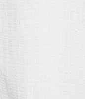 Eileen Fisher Silk Organic Linen Mandarin Collar Long Sleeve Boxy Top