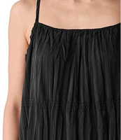 Eileen Fisher Smocked Scoop Neck Sleeveless Cami Dress