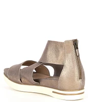 Eileen Fisher Sport Suede Criss Cross Banded Wedge Platform Sandals