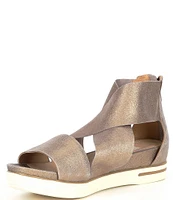 Eileen Fisher Sport Suede Criss Cross Banded Wedge Platform Sandals