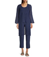 Eileen Fisher Stretch Crepe Flat Front Crop Pants