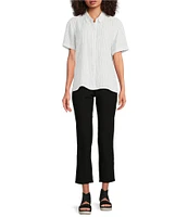Eileen Fisher Stretch Crepe Flat Front Crop Pants