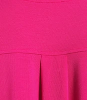 Eileen Fisher Stretch Jersey Knit Crew Neck Cap Sleeve Boxy Dress