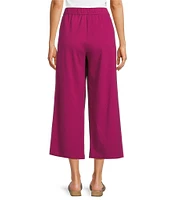 Eileen Fisher Stretch Organic Cotton Blend Jersey Straight Leg Pull-On Ankle Pants