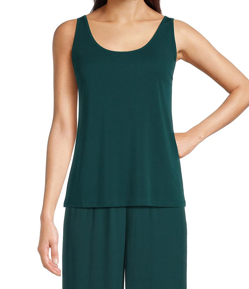 Eileen Fisher Stretch Silk Jersey Scoop Neck Tank