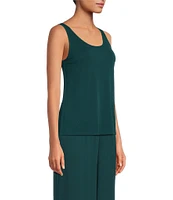 Eileen Fisher Stretch Silk Jersey Scoop Neck Tank