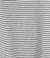 Eileen Fisher Striped Organic Linen Jersey Crew Neck Sleeveless Tank