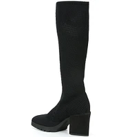 Eileen Fisher Syd Stretch Knit Lug Sole Riding Boots