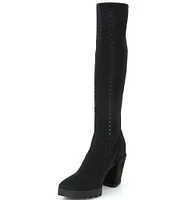 Eileen Fisher Syd Stretch Knit Lug Sole Riding Boots