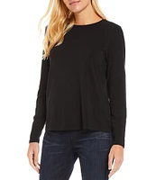 Eileen Fisher Tencel Jersey Long Sleeve Crew Neck Top