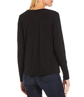 Eileen Fisher Tencel Jersey Long Sleeve Crew Neck Top