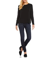 Eileen Fisher Tencel Jersey Long Sleeve Crew Neck Top