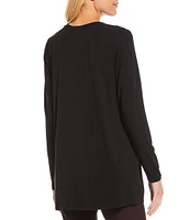 Eileen Fisher Tencel Jersey Long Sleeve Crew Neck Shirt