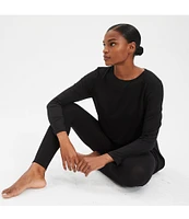 Eileen Fisher Tencel Jersey Long Sleeve Crew Neck Shirt