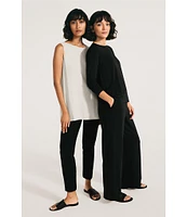 Eileen Fisher Tencel Jersey Long Sleeve Crew Neck Shirt