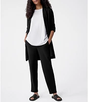 Eileen Fisher Tencel Jersey Tapered Leg Slouch Ankle Pants