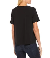 Eileen Fisher Tencel Lightweight Jersey Crew Neck Short Sleeve Shirt