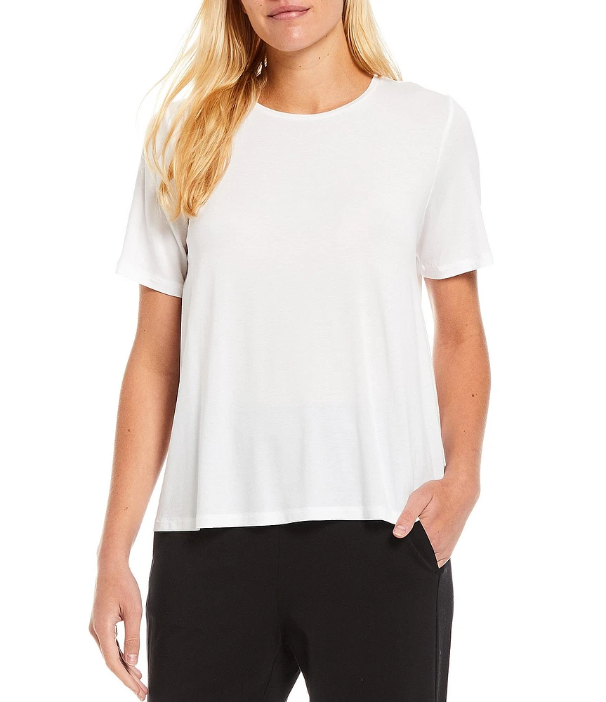 Eileen Fisher Tencel Lightweight Jersey Crew Neck Short Sleeve Shirt