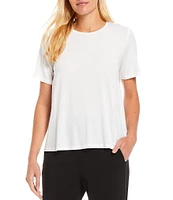 Eileen Fisher Tencel Lightweight Jersey Crew Neck Short Sleeve Shirt