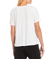 Eileen Fisher Tencel Lightweight Jersey Crew Neck Short Sleeve Shirt