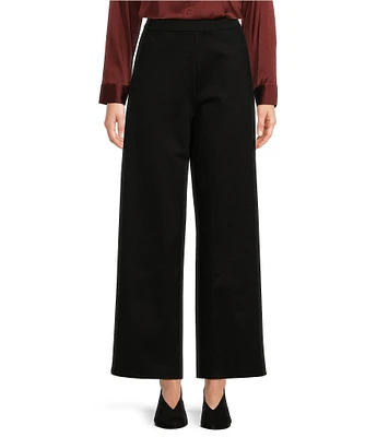 Eileen Fisher Tencel™ Lyocell Double Knit Wide Leg Pull-On Ankle Pants