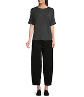 Eileen Fisher Tencel™ Lyocell Knit Jersey Stretch Pull-On Lantern Ankle Pant