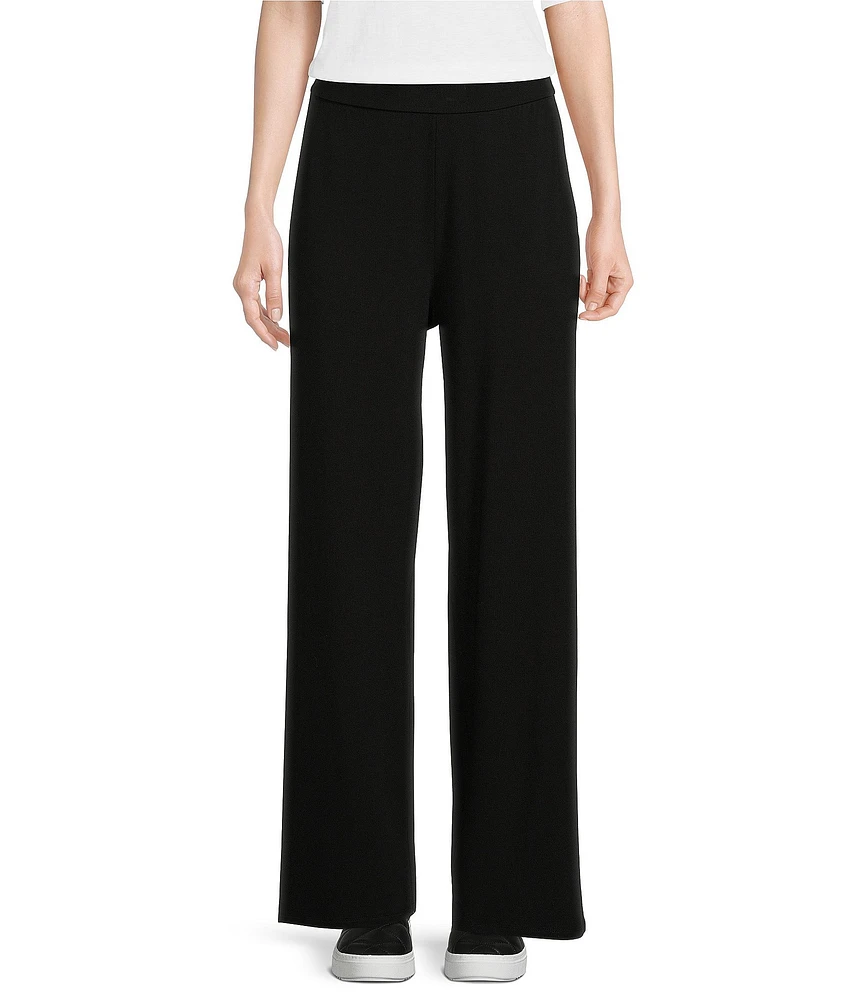 Eileen Fisher Tencel™ Lyocell Stretch Knit Jersey Wide Leg Pull-On Pants