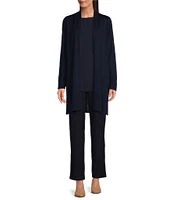 Eileen Fisher Textured Washable Stretch Crepe Slim Pull-On Ankle Pants