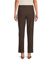 Eileen Fisher Textured Washable Stretch Crepe Slim Pull-On Ankle Pants