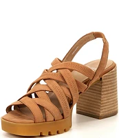 Eileen Fisher Tumbled Nubuck Slingback Sandals