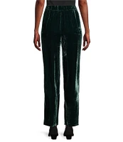 Eileen Fisher Velvet High Pleated Waist Pull-On Tapered Ankle Pants