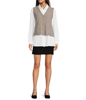 Eileen Fisher Washable Flex Ponte Double Knit Pull-On Mini Skirt