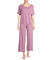 Eileen Fisher Organic Cotton Wide Ankle Knit Sleep Pants