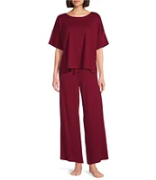 Eileen Fisher Wide Ankle Knit Sleep Pant