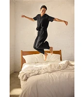 Eileen Fisher Organic Cotton Wide Ankle Knit Sleep Pants