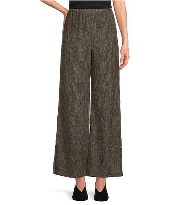 Eileen Fisher Woven Plisse Wide Leg Ankle Pant