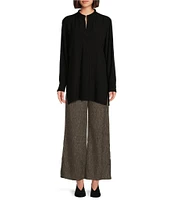 Eileen Fisher Woven Plisse Wide Leg Ankle Pant